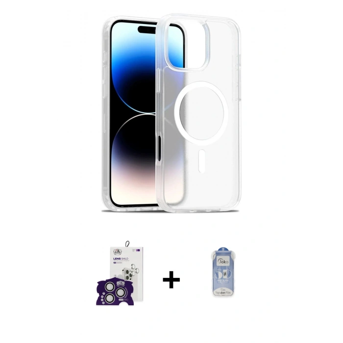 MARSİLYAN™- iPhone 16 Pro Max Kılıf Siluet Minimal Prime - Siyah Joko Magic 5D Cam + Bilvis Titan Kamera Lens - GS