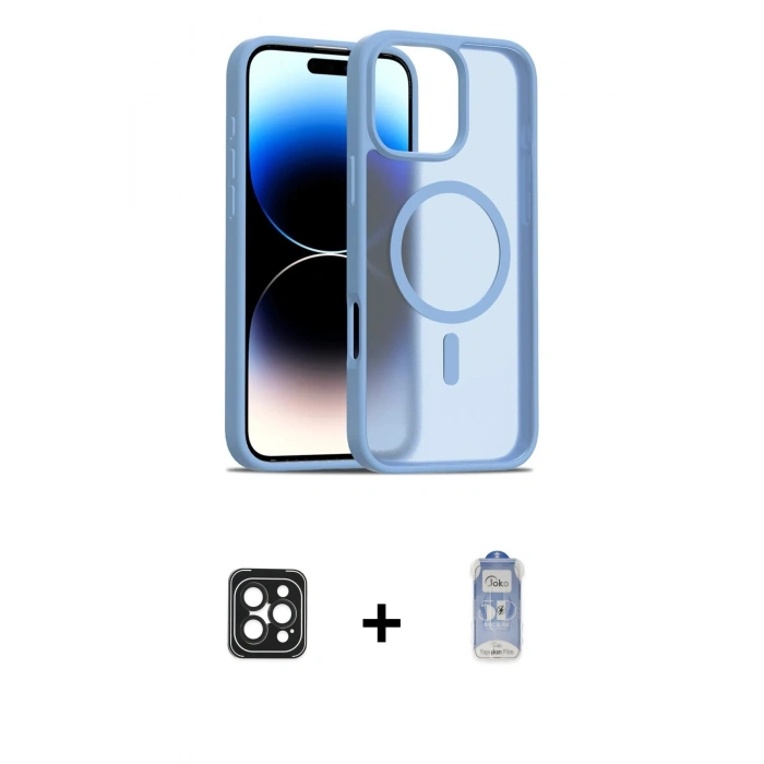MARSİLYAN™- iPhone 16 Pro Max Kılıf Siluet Minimal Prime - Siyah Joko Magic 5D Cam + PVD Metal Kamera Lens - SH
