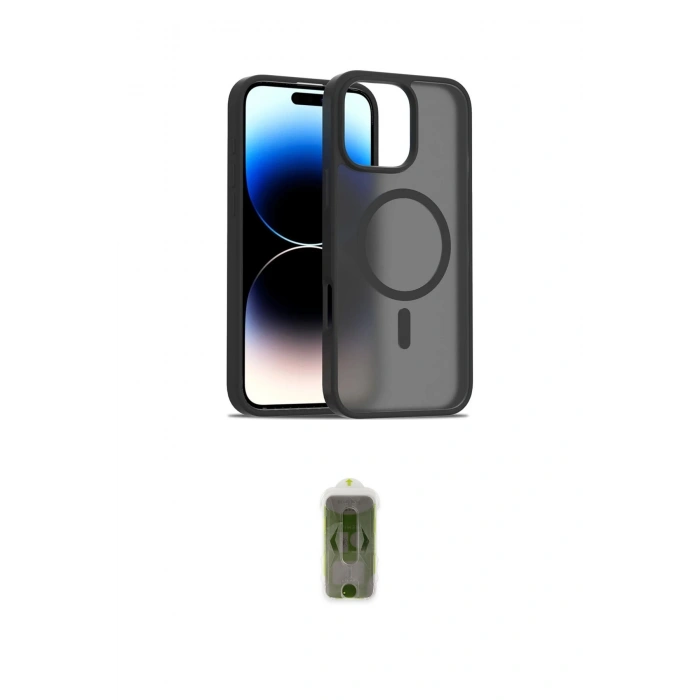 MARSİLYAN™- iPhone 16 Pro Max Kılıf Siluet Minimal Prime - Siyah Joko Magic 5D Hayalet Cam