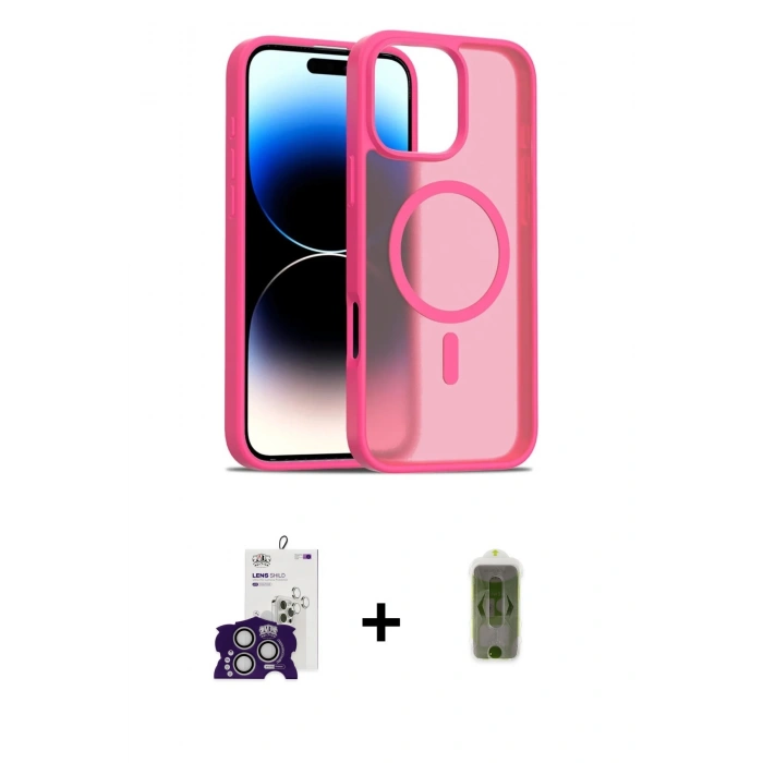 MARSİLYAN™- iPhone 16 Pro Max Kılıf Siluet Minimal Prime - Siyah Joko Magic 5D Hayalet Cam + Bilvis Titan Kamera Lens - GS