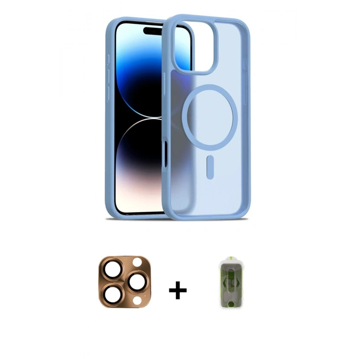 MARSİLYAN™- iPhone 16 Pro Max Kılıf Siluet Minimal Prime - Siyah Joko Magic 5D Hayalet Cam + Pers Alüminyum Kamera Lens - CLTM