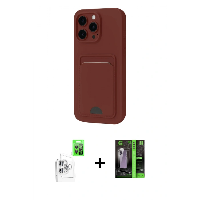 MARSİLYAN™- iPhone 16 Pro Max Kılıf Vadi Çizgi Prime - Şeffaf 360 Full Body Arka Koruyucu + Beyaz Raze Metal Kamera Lens