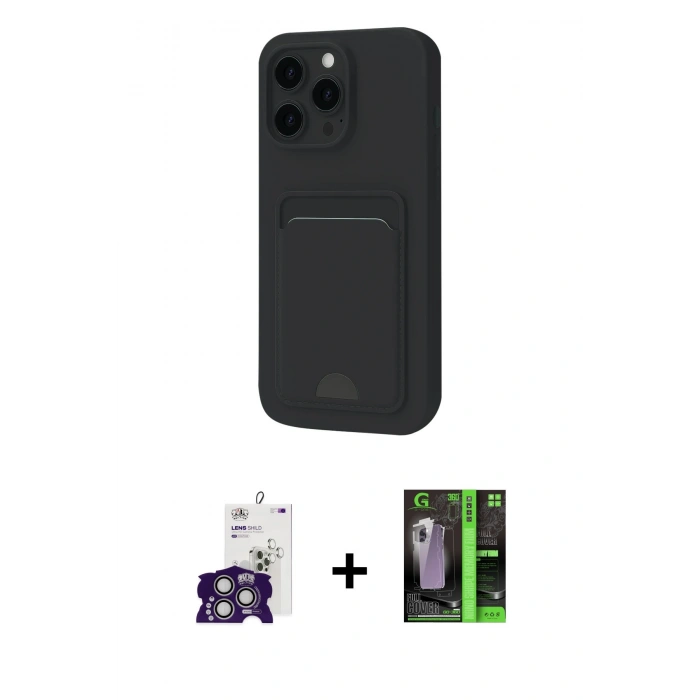 MARSİLYAN™- iPhone 16 Pro Max Kılıf Vadi Çizgi Prime - Şeffaf 360 Full Body Arka Koruyucu + Bilvis Titan Kamera Lens - GS