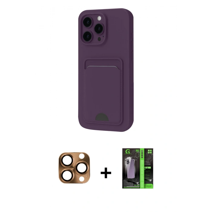 MARSİLYAN™- iPhone 16 Pro Max Kılıf Vadi Çizgi Prime - Şeffaf 360 Full Body Arka Koruyucu + Pers Alüminyum Kamera Lens - CLTM
