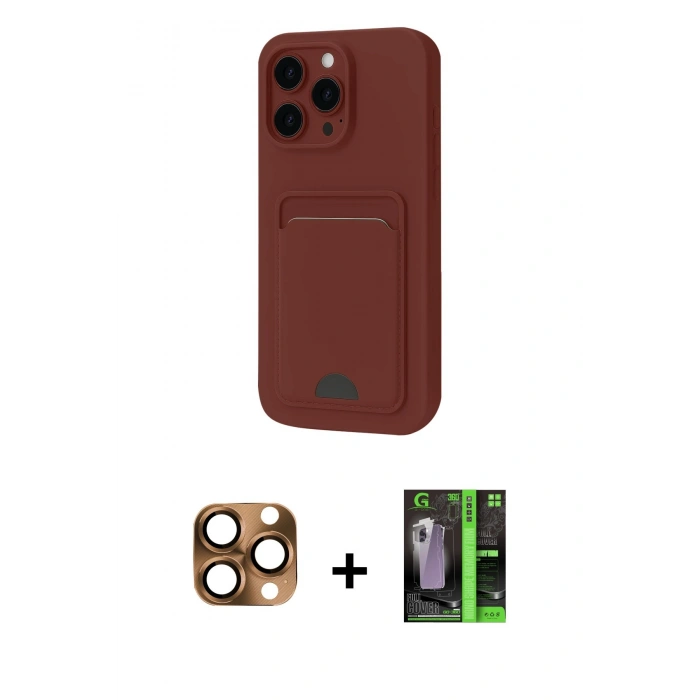 MARSİLYAN™- iPhone 16 Pro Max Kılıf Vadi Çizgi Prime - Şeffaf 360 Full Body Arka Koruyucu + Pers Alüminyum Kamera Lens - CLTM