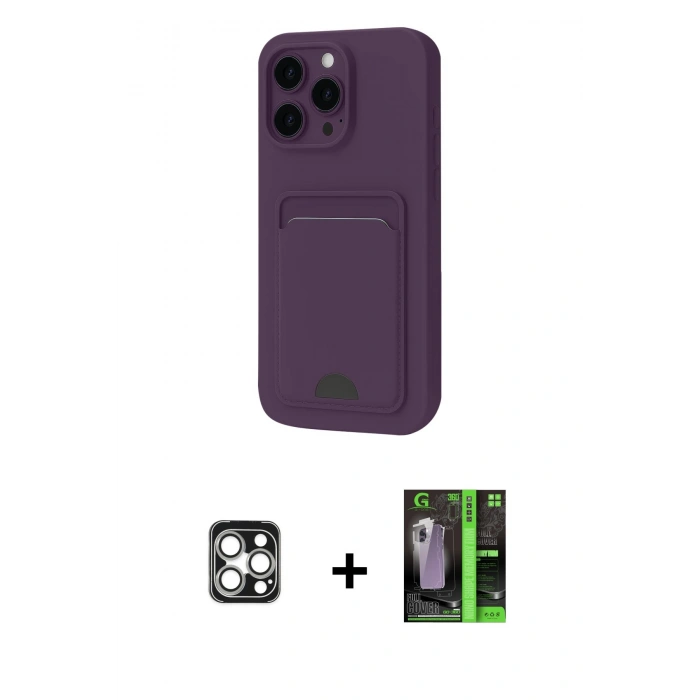 MARSİLYAN™- iPhone 16 Pro Max Kılıf Vadi Çizgi Prime - Şeffaf 360 Full Body Arka Koruyucu + Gümüş PVD Metal Kamera Lens