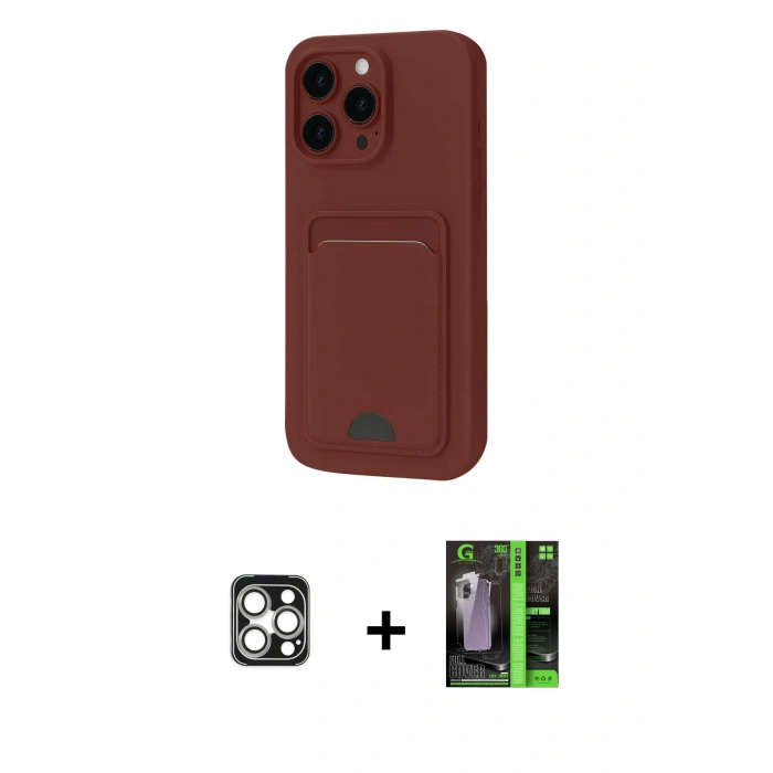 MARSİLYAN™- iPhone 16 Pro Max Kılıf Vadi Çizgi Prime - Şeffaf 360 Full Body Arka Koruyucu + Gümüş PVD Metal Kamera Lens
