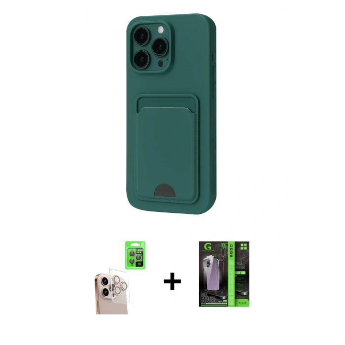 MARSİLYAN™- iPhone 16 Pro Max Kılıf Vadi Çizgi Prime - Şeffaf 360 Full Body Arka Koruyucu + Raze Metal Kamera Lens - NLGY