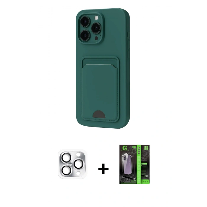 MARSİLYAN™- iPhone 16 Pro Max Kılıf Vadi Çizgi Prime - Şeffaf 360 Full Body Arka Koruyucu + Pers Alüminyum Kamera Lens - GS