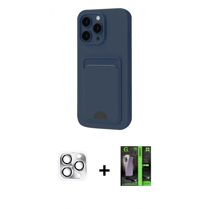 MARSİLYAN™- iPhone 16 Pro Max Kılıf Vadi Çizgi Prime - Şeffaf 360 Full Body Arka Koruyucu + Pers Alüminyum Kamera Lens - GS