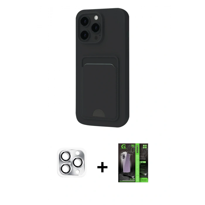 MARSİLYAN™- iPhone 16 Pro Max Kılıf Vadi Çizgi Prime - Şeffaf 360 Full Body Arka Koruyucu + Pers Alüminyum Kamera Lens - GS