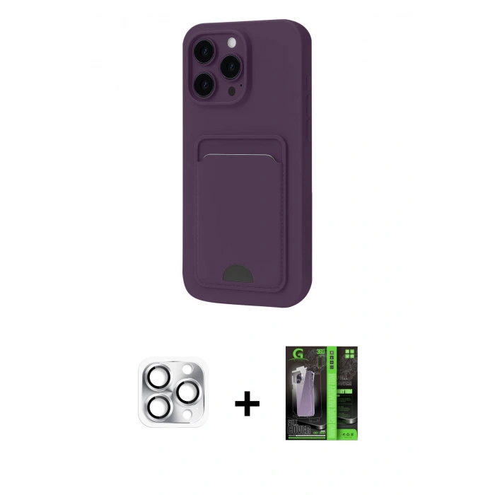 MARSİLYAN™- iPhone 16 Pro Max Kılıf Vadi Çizgi Prime - Şeffaf 360 Full Body Arka Koruyucu + Pers Alüminyum Kamera Lens - GS