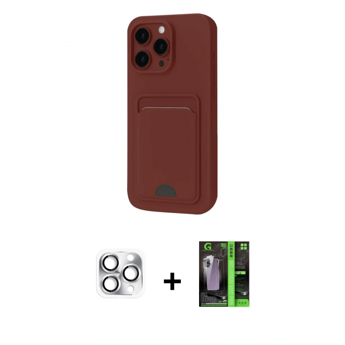 MARSİLYAN™- iPhone 16 Pro Max Kılıf Vadi Çizgi Prime - Şeffaf 360 Full Body Arka Koruyucu + Pers Alüminyum Kamera Lens - GS
