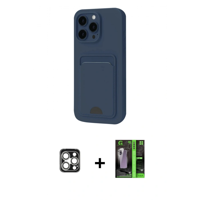 MARSİLYAN™- iPhone 16 Pro Max Kılıf Vadi Çizgi Prime - Şeffaf 360 Full Body Arka Koruyucu + PVD Metal Kamera Lens - GS