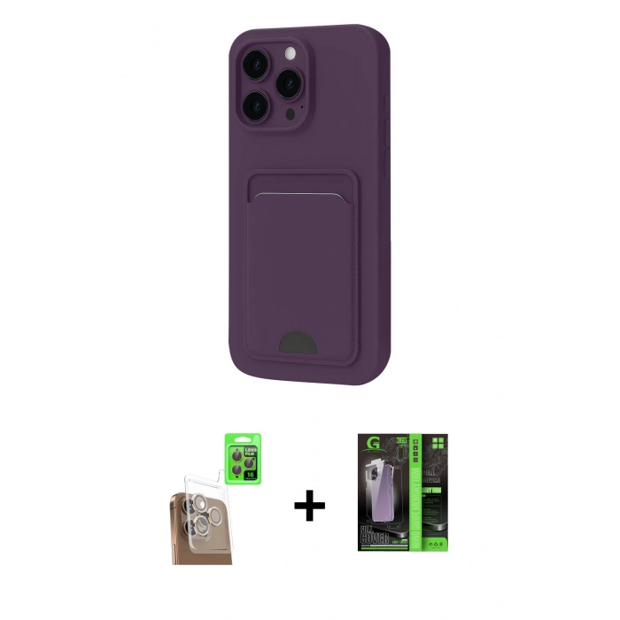 MARSİLYAN™- iPhone 16 Pro Max Kılıf Vadi Çizgi Prime - Şeffaf 360 Full Body Arka Koruyucu + Raze Metal Kamera Lens - CLTM