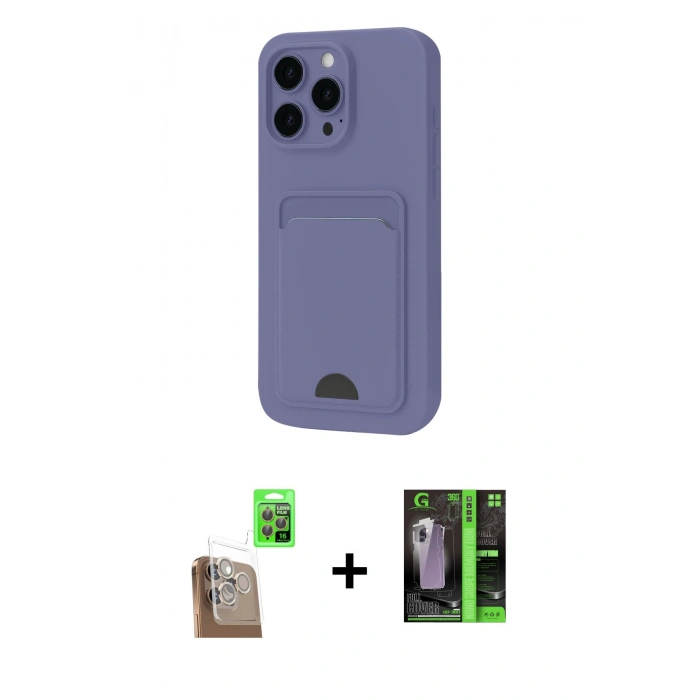 MARSİLYAN™- iPhone 16 Pro Max Kılıf Vadi Çizgi Prime - Şeffaf 360 Full Body Arka Koruyucu + Raze Metal Kamera Lens - CLTM
