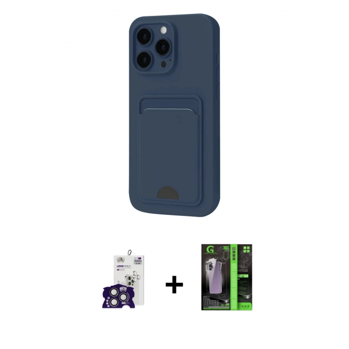 MARSİLYAN™- iPhone 16 Pro Max Kılıf Vadi Çizgi Prime - Şeffaf 360 Full Body Arka Koruyucu + Titanyum Gri Bilvis Titan Kamera Lens