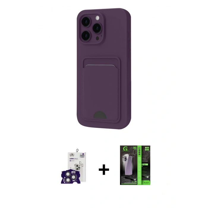 MARSİLYAN™- iPhone 16 Pro Max Kılıf Vadi Çizgi Prime - Şeffaf 360 Full Body Arka Koruyucu + Titanyum Gri Bilvis Titan Kamera Lens