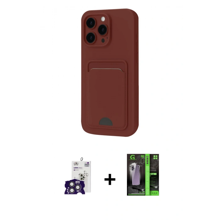 MARSİLYAN™- iPhone 16 Pro Max Kılıf Vadi Çizgi Prime - Şeffaf 360 Full Body Arka Koruyucu + Titanyum Gri Bilvis Titan Kamera Lens