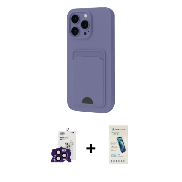 MARSİLYAN™- iPhone 16 Pro Max Kılıf Vadi Çizgi Prime - Şeffaf Pasifik Cam Ekran Koruyucu + Bilvis Titan Kamera Lens - SH