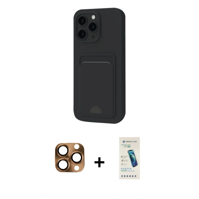 MARSİLYAN™- iPhone 16 Pro Max Kılıf Vadi Çizgi Prime - Şeffaf Pasifik Cam Ekran Koruyucu + Çöl Titanyum Pers Alüminyum Kamera Lens