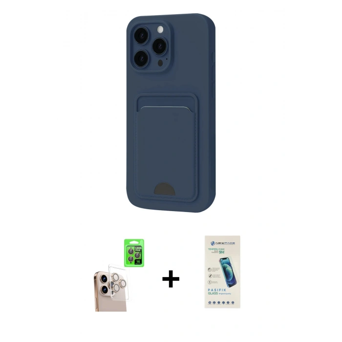 MARSİLYAN™- iPhone 16 Pro Max Kılıf Vadi Çizgi Prime - Şeffaf Pasifik Cam Ekran Koruyucu + Raze Metal Kamera Lens - NLGY