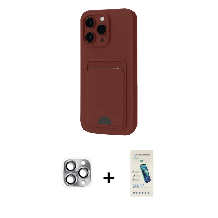 MARSİLYAN™- iPhone 16 Pro Max Kılıf Vadi Çizgi Prime - Şeffaf Pasifik Cam Ekran Koruyucu + Pers Alüminyum Kamera Lens - GI