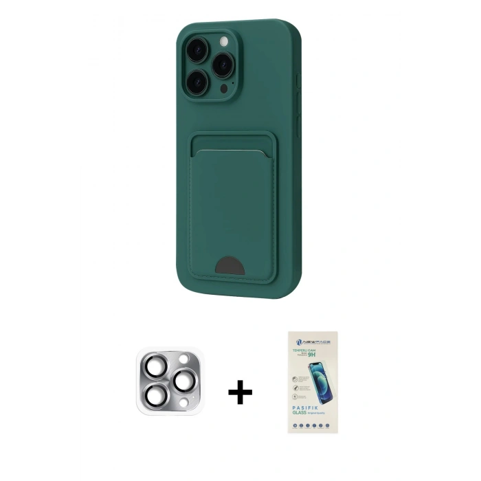 MARSİLYAN™- iPhone 16 Pro Max Kılıf Vadi Çizgi Prime - Şeffaf Pasifik Cam Ekran Koruyucu + Pers Alüminyum Kamera Lens - GI