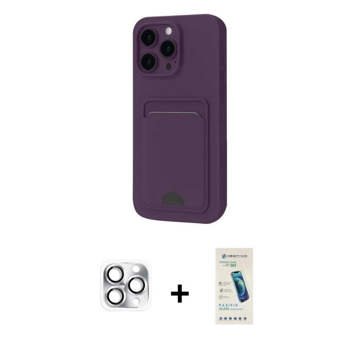 MARSİLYAN™- iPhone 16 Pro Max Kılıf Vadi Çizgi Prime - Şeffaf Pasifik Cam Ekran Koruyucu + Pers Alüminyum Kamera Lens - GS