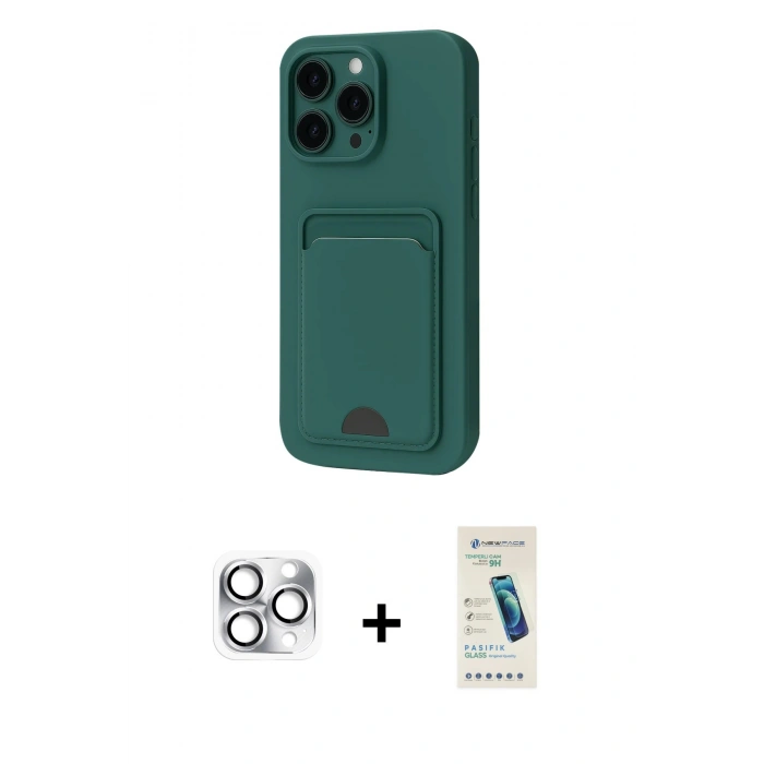 MARSİLYAN™- iPhone 16 Pro Max Kılıf Vadi Çizgi Prime - Şeffaf Pasifik Cam Ekran Koruyucu + Pers Alüminyum Kamera Lens - GS