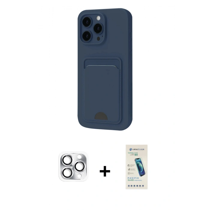 MARSİLYAN™- iPhone 16 Pro Max Kılıf Vadi Çizgi Prime - Şeffaf Pasifik Cam Ekran Koruyucu + Pers Alüminyum Kamera Lens - GS