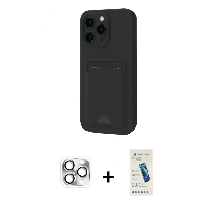 MARSİLYAN™- iPhone 16 Pro Max Kılıf Vadi Çizgi Prime - Şeffaf Pasifik Cam Ekran Koruyucu + Pers Alüminyum Kamera Lens - GS