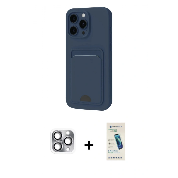 MARSİLYAN™- iPhone 16 Pro Max Kılıf Vadi Çizgi Prime - Şeffaf Pasifik Cam Ekran Koruyucu + Pers Alüminyum Kamera Lens - GI