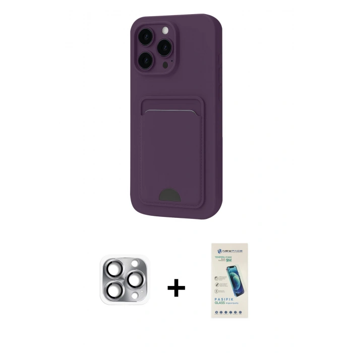 MARSİLYAN™- iPhone 16 Pro Max Kılıf Vadi Çizgi Prime - Şeffaf Pasifik Cam Ekran Koruyucu + Pers Alüminyum Kamera Lens - GI