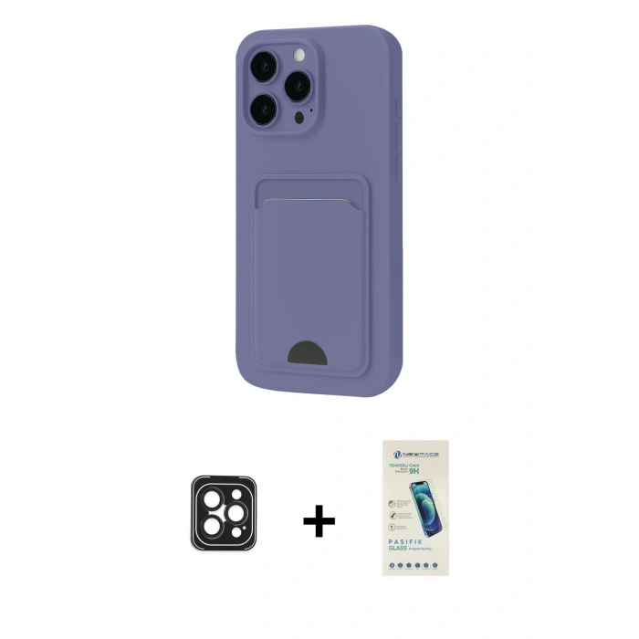 MARSİLYAN™- iPhone 16 Pro Max Kılıf Vadi Çizgi Prime - Şeffaf Pasifik Cam Ekran Koruyucu + PVD Metal Kamera Lens - SH