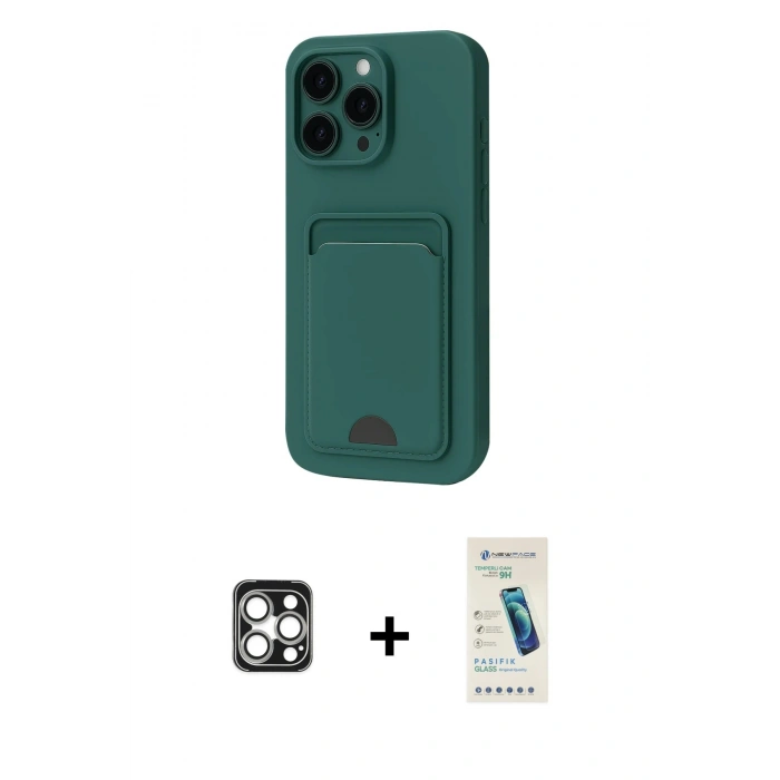 MARSİLYAN™- iPhone 16 Pro Max Kılıf Vadi Çizgi Prime - Şeffaf Pasifik Cam Ekran Koruyucu + PVD Metal Kamera Lens - GS