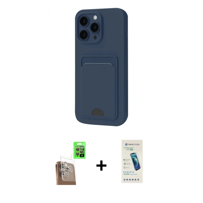 MARSİLYAN™- iPhone 16 Pro Max Kılıf Vadi Çizgi Prime - Şeffaf Pasifik Cam Ekran Koruyucu + Raze Metal Kamera Lens - CLTM