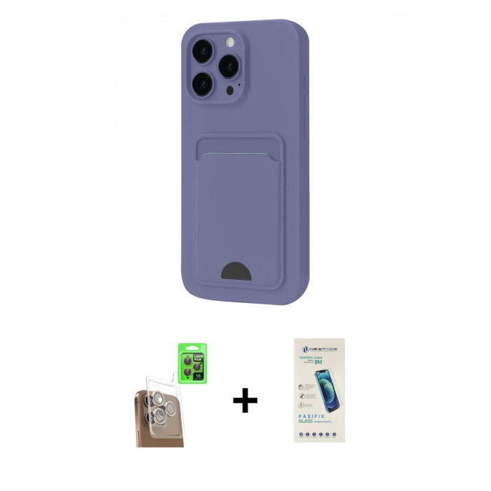 MARSİLYAN™- iPhone 16 Pro Max Kılıf Vadi Çizgi Prime - Şeffaf Pasifik Cam Ekran Koruyucu + Raze Metal Kamera Lens - CLTM