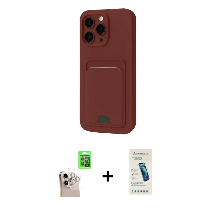 MARSİLYAN™- iPhone 16 Pro Max Kılıf Vadi Çizgi Prime - Şeffaf Pasifik Cam Ekran Koruyucu + Raze Metal Kamera Lens - NLGY