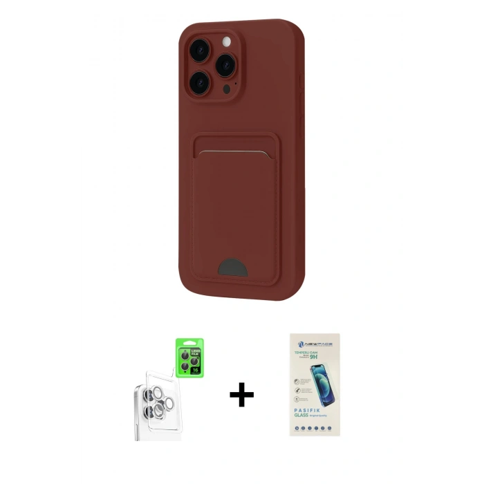 MARSİLYAN™- iPhone 16 Pro Max Kılıf Vadi Çizgi Prime - Şeffaf Pasifik Cam Ekran Koruyucu + Raze Metal Kamera Lens - BZ