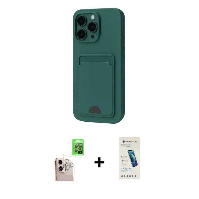 MARSİLYAN™- iPhone 16 Pro Max Kılıf Vadi Çizgi Prime - Şeffaf Pasifik Cam Ekran Koruyucu + Raze Metal Kamera Lens - NLGY