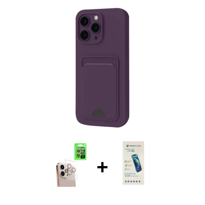 MARSİLYAN™- iPhone 16 Pro Max Kılıf Vadi Çizgi Prime - Şeffaf Pasifik Cam Ekran Koruyucu + Raze Metal Kamera Lens - NLGY