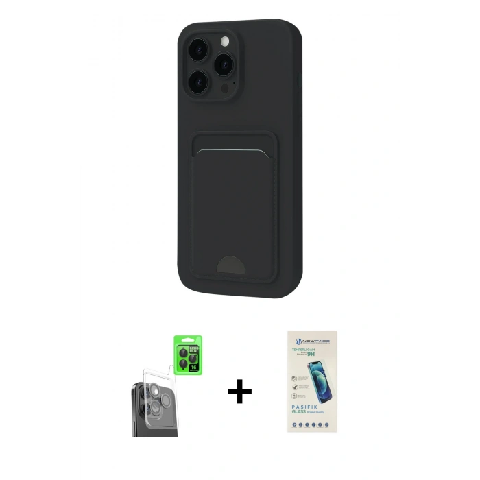 MARSİLYAN™- iPhone 16 Pro Max Kılıf Vadi Çizgi Prime - Şeffaf Pasifik Cam Ekran Koruyucu + Raze Metal Kamera Lens - SH