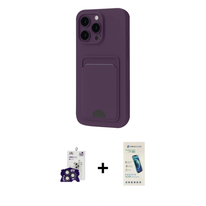 MARSİLYAN™- iPhone 16 Pro Max Kılıf Vadi Çizgi Prime - Şeffaf Pasifik Cam Ekran Koruyucu + Bilvis Titan Kamera Lens - TMGI