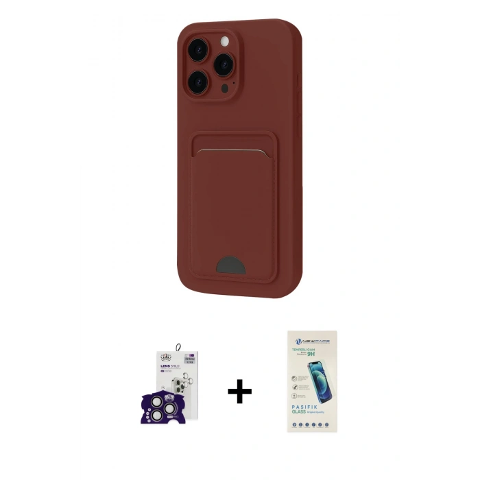 MARSİLYAN™- iPhone 16 Pro Max Kılıf Vadi Çizgi Prime - Şeffaf Pasifik Cam Ekran Koruyucu + Bilvis Titan Kamera Lens - TMGI