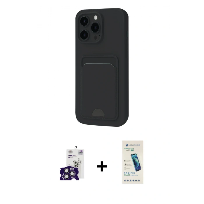 MARSİLYAN™- iPhone 16 Pro Max Kılıf Vadi Çizgi Prime - Şeffaf Pasifik Cam Ekran Koruyucu + Bilvis Titan Kamera Lens - TMGI