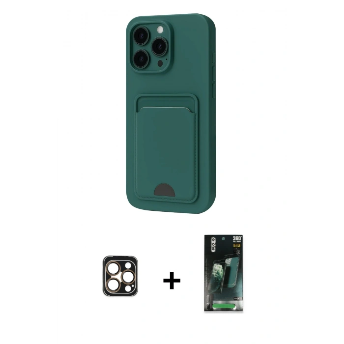 MARSİLYAN™- iPhone 16 Pro Max Kılıf Vadi Çizgi Prime - Siyah 360 Mat Full Body Arka Koruyucu + Gold PVD Metal Kamera Lens