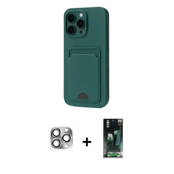 MARSİLYAN™- iPhone 16 Pro Max Kılıf Vadi Çizgi Prime - Siyah 360 Mat Full Body Arka Koruyucu + Pers Alüminyum Kamera Lens - GI