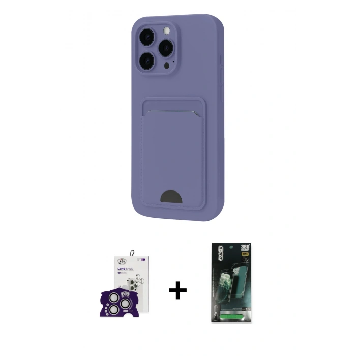 MARSİLYAN™- iPhone 16 Pro Max Kılıf Vadi Çizgi Prime - Siyah 360 Mat Full Body Arka Koruyucu + Bilvis Titan Kamera Lens - GS