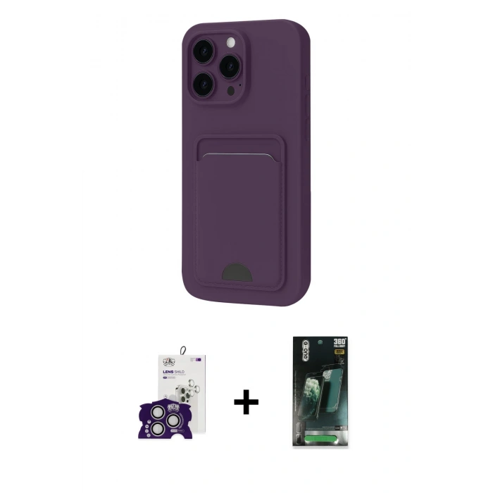 MARSİLYAN™- iPhone 16 Pro Max Kılıf Vadi Çizgi Prime - Siyah 360 Mat Full Body Arka Koruyucu + Bilvis Titan Kamera Lens - GS